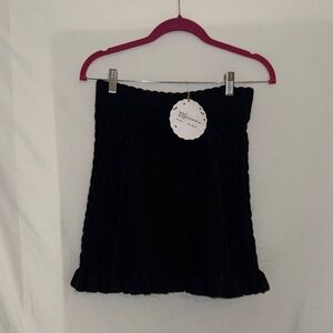 Chic Black Cable Knit Mini Skirt
